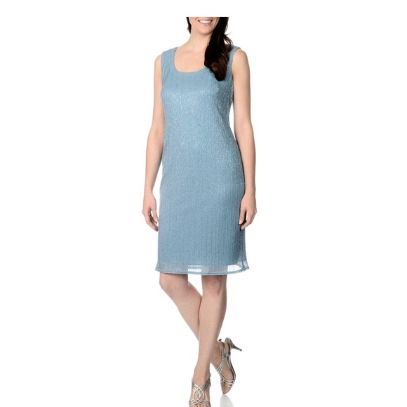 R & M Richards Lurex Draped Jacket Dress Set - Picture 2 of 6